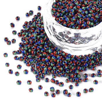 12/0 Glass Seed Beads, Opaque Colours Seep, Medium Blue, 2mm, hole: 0.8mm