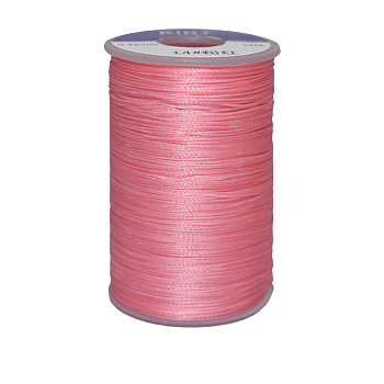 Waxed Polyester Cord, 3-Ply, Flamingo, 0.45mm, about 59.05 yards(54m)/roll