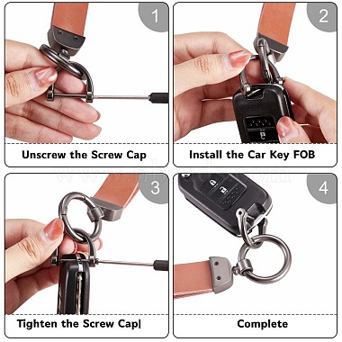 Genuine Leather Car Key Keychain(JX273A)-4