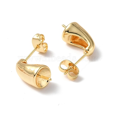 Brass Stud Earring Findings(KK-B063-15G)-2