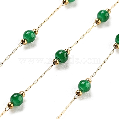 Green Malaysia Jade Paperclip Chains Chain