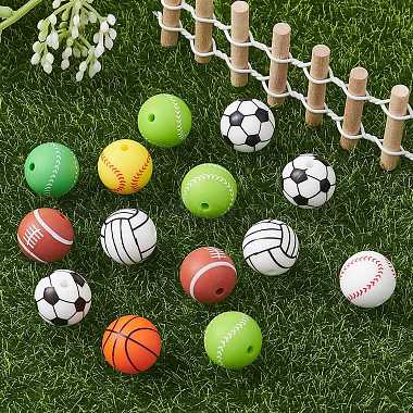Ball Style Food Grade Eco-Friendly Silicone Focal Beads(SIL-YW0001-10)-5