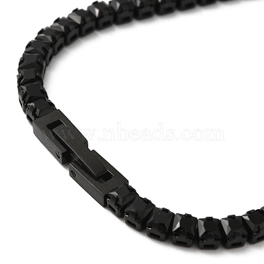 Black Cubic Zirconia Tennis Bracelet(BJEW-M301-01EB)-3