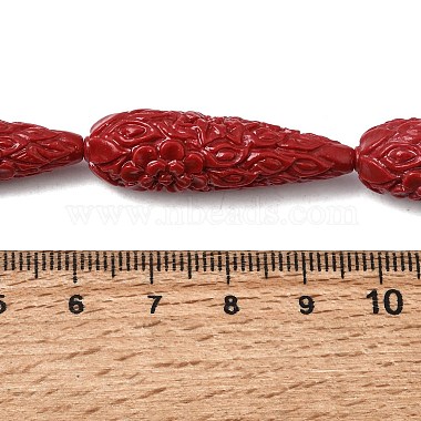 brins de perles sculpt&eacute;es en corail synth&eacute;tique(CORA-C003-09A-02)-8