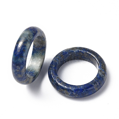 Natural Lapis Lazuli Plain Band Ring(RJEW-P044-01A-01)-2