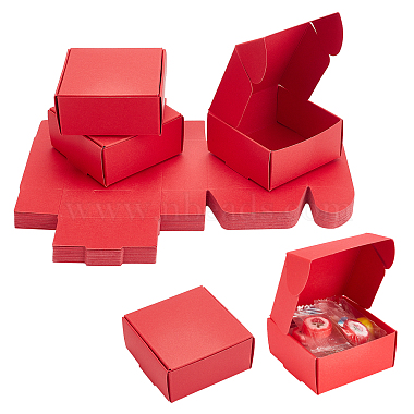 Crimson Square Paper Earring Boxes