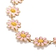 Enamel Daisy Link Chain Necklace(NJEW-P220-01G-05)-2