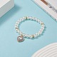 Acrylic Pearl Round Beaded Stretch Bracelet with Alloy Rhinestone Heart Charms for Women(BJEW-JB09232-01)-6