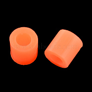 PE DIY Melty Beads Fuse Beads Refills, Tube, Coral, 8.5~9x9~9.5mm(X-DIY-R013-10mm-A12)