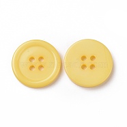 Resin Buttons, Dyed, Flat Round, Yellow, 20x3mm, Hole: 2mm, 195pcs/bag(RESI-D030-20mm-07)