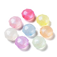 Transparent Acrylic Beads, Luminous Beads, Glow in the Dark, Faceted, Rondelle, Mixed Color, 18x19x11mm, Hole: 2mm, about 230pcs/500g(OACR-Z013-15)