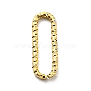 304 Stainless Steel Linking Rings, Textured, Oval, Real 14K Gold Plated, 11.5x4x1mm, Inner Diameter: 2x9.5mm(STAS-B044-17G)