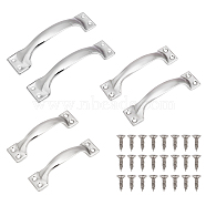 6 Sets 3 Styles 201 Stainless Steel Drawer Handles, Cabinets Handles, Doorknob Accessories, with Screw, Arch, Stainless Steel Color, 92~147x23~34x5.5~7mm, Hole: 4mm, 2 sets/style(STAS-UN0045-61)