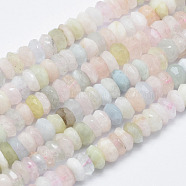 Natural Morganite Beads Strands, Faceted, Rondelle, 6~6.5x3~4mm, Hole: 1mm, about 122pcs/strand, 15.5 inch(G-K246-06B)