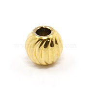 Brass Corrugated Round Spacer Beads, Golden, 5mm, Hole: 1.5mm(KK-D333-04G)