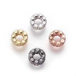 Brass Micro Pave Cubic Zirconia Beads, Ring, Clear, Mixed Color, 6~6.5x2.5mm, Hole: 3mm(X-ZIRC-F098-01)