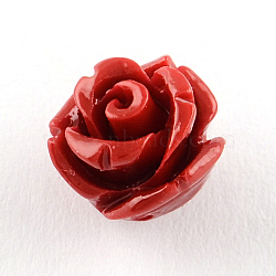 Dyed Flower Synthetical Coral Beads, FireBrick, 8.5x8mm, Hole: 1mm(X-CORA-R011-32C)