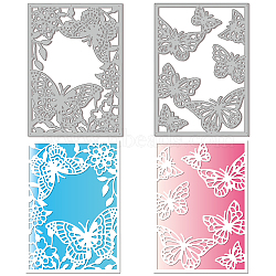 2Pcs 2 Styles Carbon Steel Cutting Dies Stencils, for DIY Scrapbooking, Photo Album, Decorative Embossing Paper Card, Stainless Steel Color, Butterfly Pattern, 142x102x0.8mm, 1pc/style(DIY-WH0309-874)