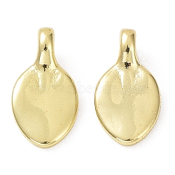 Rack Plating Brass Charms, Lead Free & Cadmium Free, Long-Lasting Plated, Leaf Charm, Real 18K Gold Plated, 10x5x3mm, Hole: 1.6mm(KK-B076-16G)