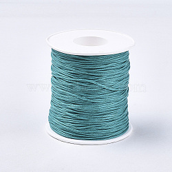Waxed Cotton Thread Cords, Teal, 1mm, about 10.93 yards(10m)/roll(YC-R003-1.0mm-10m-275)