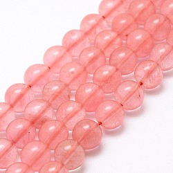Cherry Quartz Glass Bead Strands, Round, 8mm, Hole: 1mm, about 48pcs/strand, 16 inch(G-G735-44-8mm)