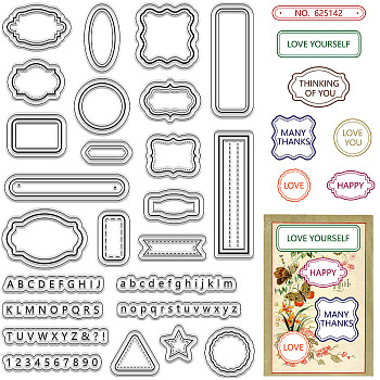 Custom PVC Plastic Clear Stamps, for DIY Scrapbooking, Photo Album Decorative, Cards Making, Stamp Sheets, Film Frame, Mixed Shapes, 160x110x3mm