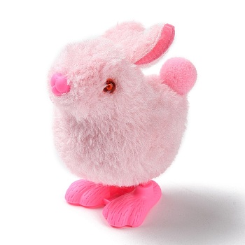Wind Up Rabbit Dolls, Novelty Jumping Gag Toy, Plush Chick Toys for Easter Party Favors, Pink, 80x53x73~78mm