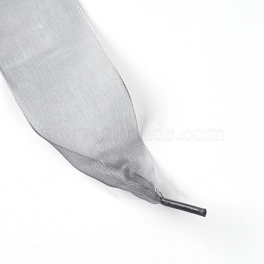 Flat Transparency Polyester Chiffon Shoelaces(DIY-WH0265-04M)-2