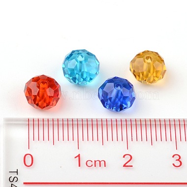 Faceted Rondelle Transparent Glass Beads(GLAA-R152-8mm-M1)-4