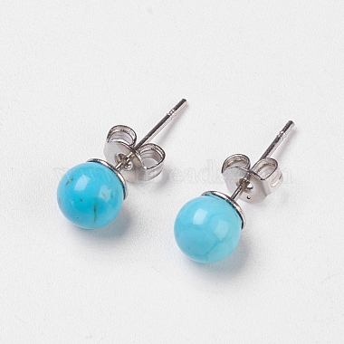 Natural & Synthetic Mixed Stone Stud Earrings(EJEW-JE02754-M)-2