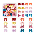 Resin Pendants, with Platinum Plated Iron Screw Eye Pin Peg Bails, Bowknot, Mixed Color, 32pcs/box(RESI-TA0001-22)