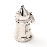 Titanium Steel Pendants, with Scale, Feeding Bottle, Stainless Steel Color, 35x18mm, Hole: 4x8mm(FIND-A004-06P)