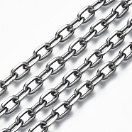 Unwelded Iron Paperclip Chains, Drawn Elongated Cable Chains, with Spool, Gunmetal, 9.6x5.8x1.5mm, about 32.8 Feet(10m)/roll(CH-S125-21B-01)