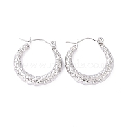 304 Stainless Steel Chunky Hoop Earrings for Women, Stainless Steel Color, 21x20x3.5mm, Pin: 0.8mm(EJEW-G293-19P)