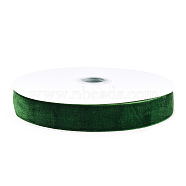 Velvet Ribbon, Single Side, for Gift Packing, Party Decoration, Green, 1 inch(25mm), about 20yards/roll(18.288m/roll).(SRIB-WH0006-18V)