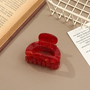 Hollow Half Round PVC Claw Hair Clips, for Women Girls, Red, 51x40x68mm(PW-WG23854-01)