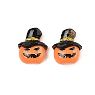 Halloween Theme Opaque Resin Cabochons, Pumpkin, 13x11.5x6mm(CRES-M037-07A-01)