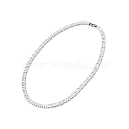 Clear Cubic Zirconia Tennis Necklace, 304 Stainless Steel Link Chains Necklace for Women, Stainless Steel Color, 18.03 inch(45.8cm)(NJEW-E038-02P)