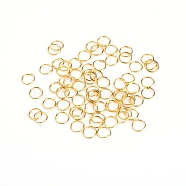 Iron Jump Rings, Open Jump Rings, Golden, 7x0.6mm, Inner Diameter: 5mm, 200~230Pcs/Set(IFIN-WH0058-13D-G)