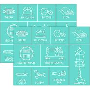 Self-Adhesive Silk Screen Printing Stencil, for Painting on Wood, DIY Decoration T-Shirt Fabric, Turquoise, Word, 28x22cm(DIY-WH0173-021-07)