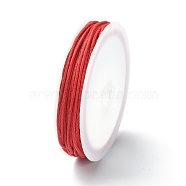 6.8M Waxed Cotton Cords, Multi-Ply Round Cord, Macrame Artisan String for Jewelry Making, Red, 1mm, about 7.44 Yards(6.8m)/Roll(YC-YW0001-03-162)