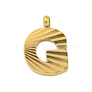 Ion Plating(IP) 304 Stainless Steel Charms, Handmade Engrave Figure, Full Polished, Golden, Letter G, 13.5x9.5x2mm, Hole: 1.8mm(STAS-G345-01G-G)