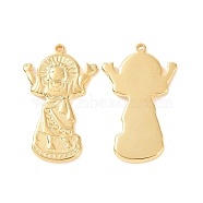 Ion Plating(IP) 304 Stainless Steel Pendants, Virgin Mary Charms, Religion, Golden, 41x25x3mm, Hole: 1.6mm(STAS-F293-03G)