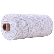 100M Cotton String Threads for Crafts Knitting Making, White, 3mm, about 109.36 Yards(100m)/Roll(KNIT-YW0001-01M)