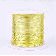 Eco-Friendly Round Copper Wire, Copper Beading Wire for Jewelry Making, Long-Lasting Plated, Real 14K Gold Plated, 26 Gauge, 0.4mm, about 1706.03 Feet(520m)/500g(CWIR-K001-01-0.4mm-LG)