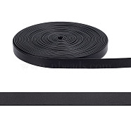 Flat PU Imitation Leather Cord, for Bag Strap Making, Black, 3/8 inch(10mm), about 5.47 Yards(5m)/Roll(SRIB-WH0011-164A)