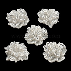 Opaque Resin Cabochons, 3D Flower, White, 21~25x21~25x10.5~11mm(CRES-A054-01A)