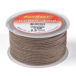 Braided Nylon Threads, Dyed, Rosy Brown, 2.5mm, about 10.93 yards(10m)/roll(NWIR-Z001-21)