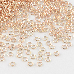 Iron Open Jump Rings, Cadmium Free & Lead Free, Rose Gold, 6x0.9mm, Inner Diameter: 4.2mm, about 10000pcs/1000g(IFIN-R209-0.9x6-RG)