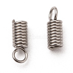 304 Stainless Steel Terminators, Coil Cord Ends, Stainless Steel Color, 10x4mm, Hole: 2.5mm, Inner Diameter: 2.5mm(X-STAS-S028-40)